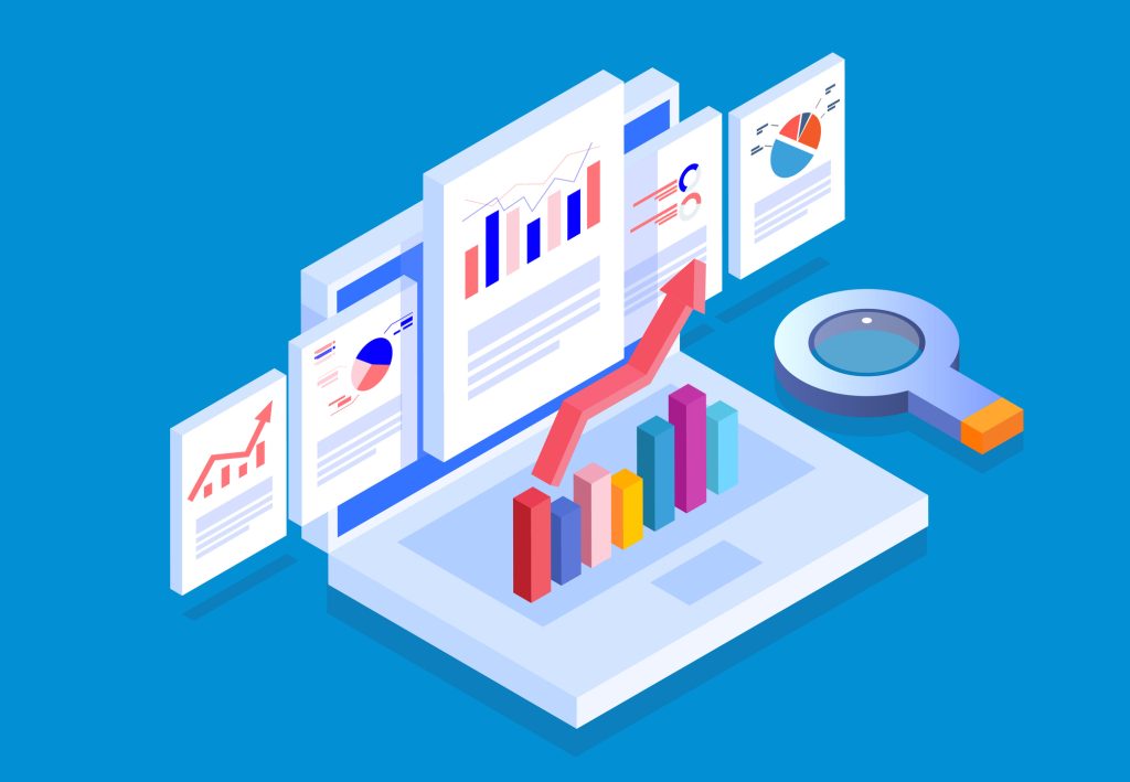 Isometric web pages and business data reports