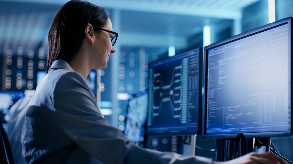 Female working in monitoring room