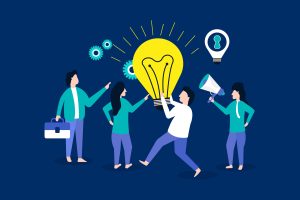 Team working on an idea