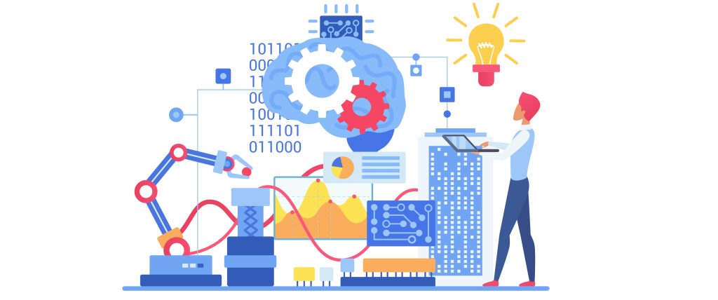 graphic illustration of Artificial intelligence machine learning system