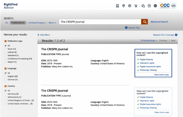 screenshot of rightfind advisor user interface