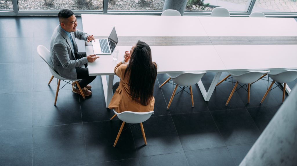 business workers working together in office