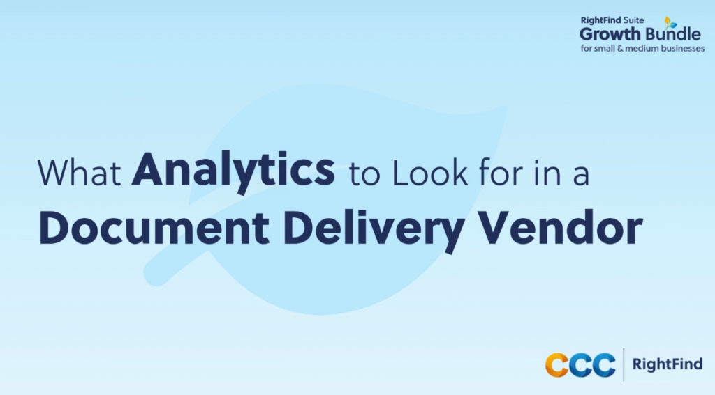what analytics to look for in a document delivery vendor
