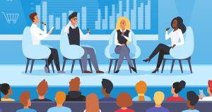 panel of employees speaking