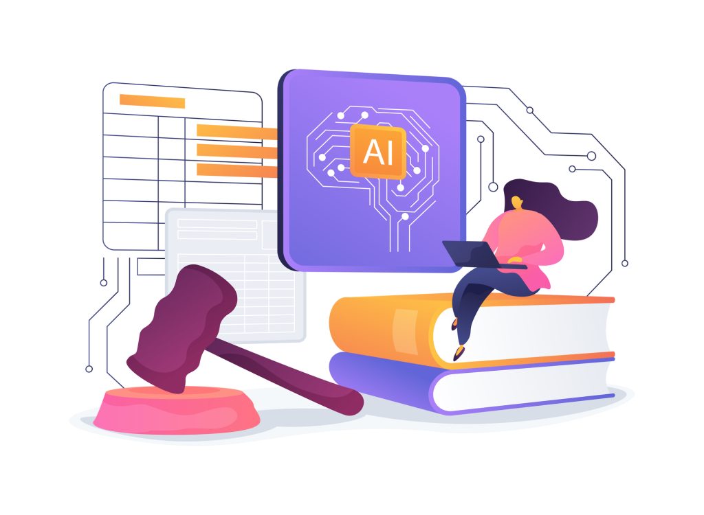 woman working on AI material on laptop
