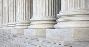 steps and columns to Legal building