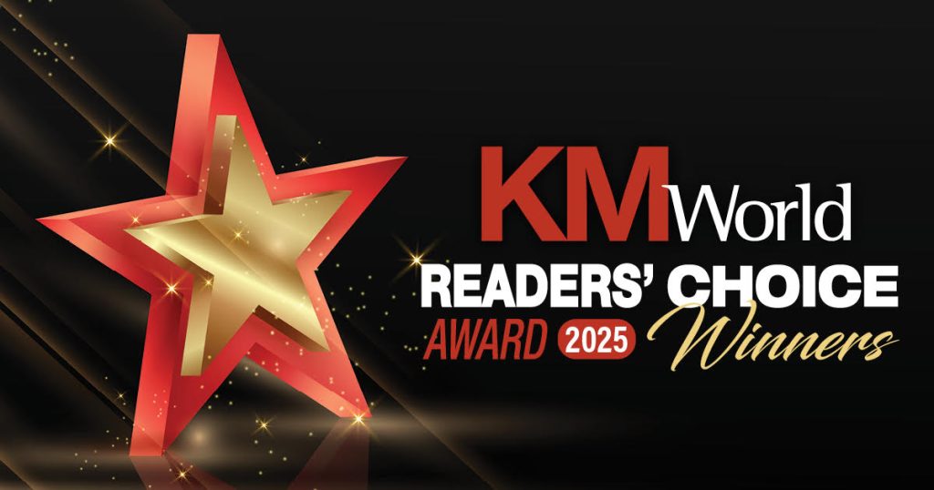 KMWorld readers choice 2025 winners award