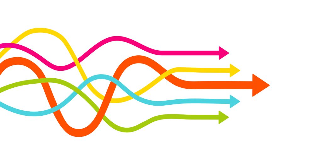 streamlined colorful arrows