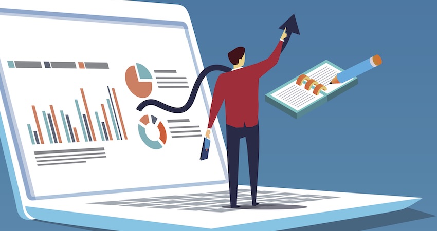 person using application google docs online