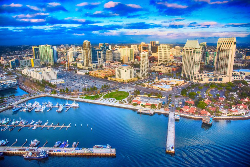 skyline view of downtown San Diego, California