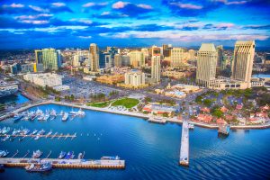 skyline view of downtown San Diego, California